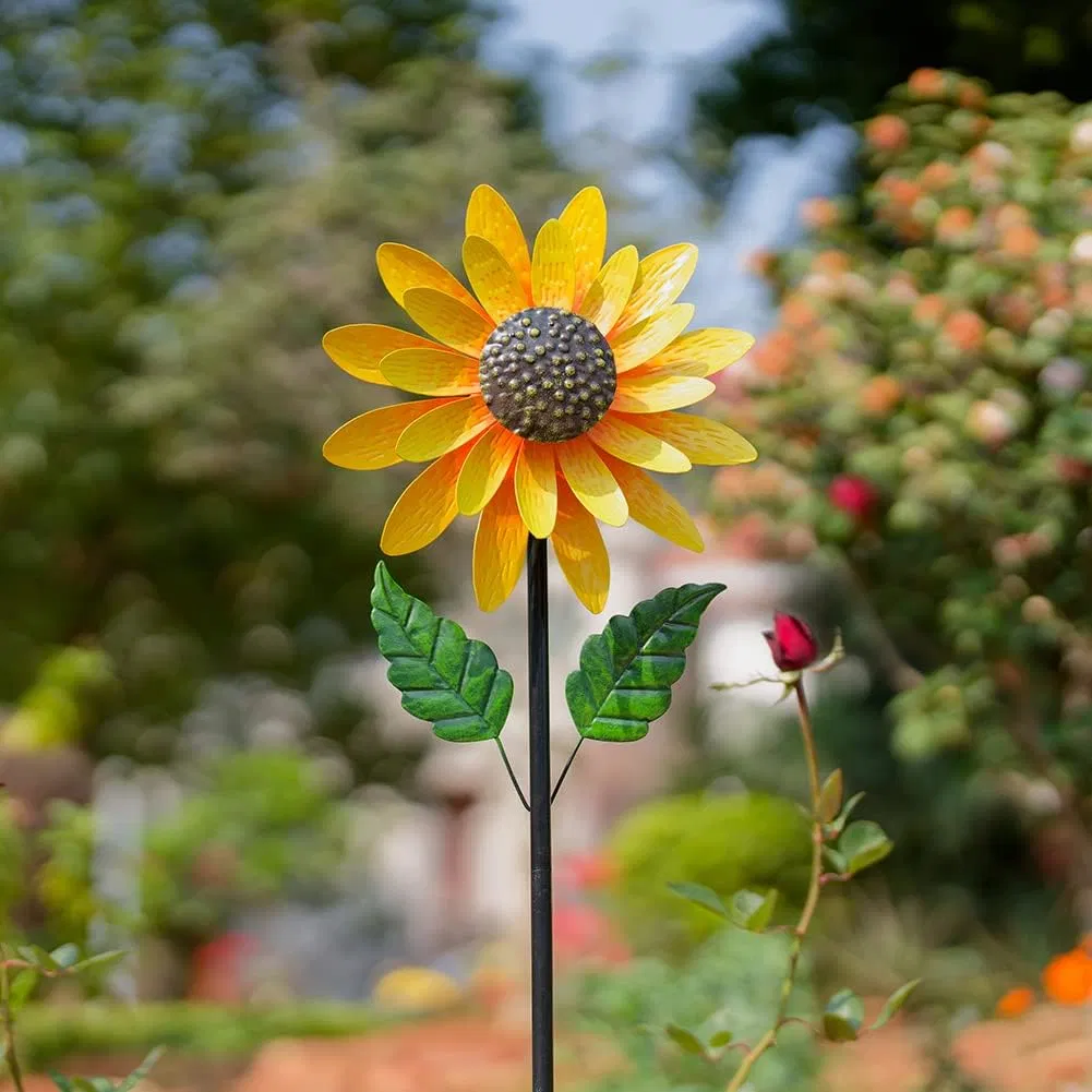 Sunflower Lawn Ornament para patio trasero de patio de camino