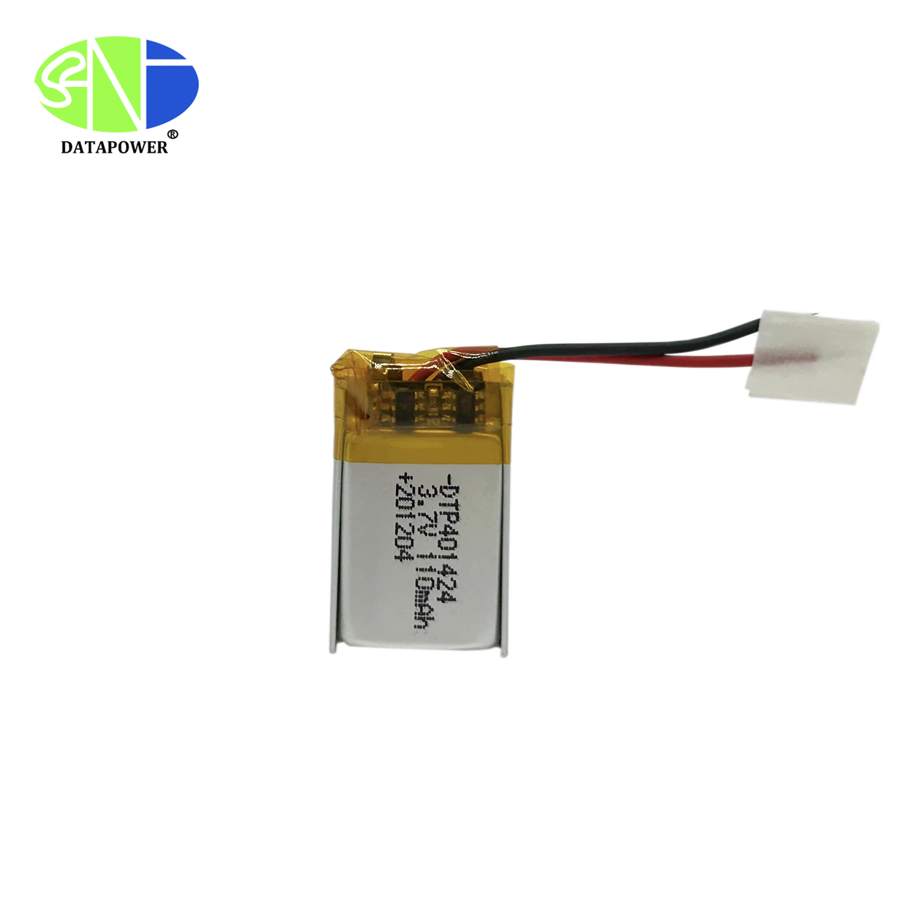 Mini bateria de polímeros de lítio recarregável Dtp401424 3,7V 110 mAh para Bluetooth