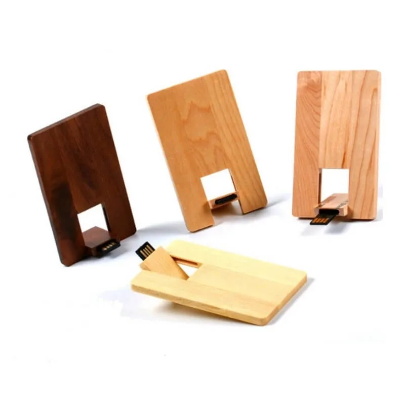 Bamboo&Maple Material Custom Logo Promotional Credit Card USB