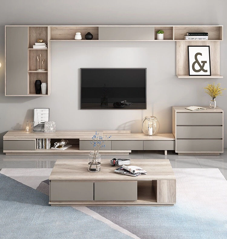 Minimalist Style Living Room Furniture Coffee Table TV Cabinet Combination Set