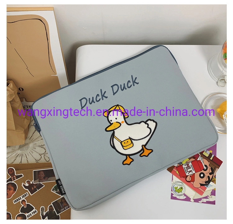 Wholesale/Supplier Cartoon Animal Embroidery Liner Bag Heart Soft Girl Tablet Storage Bag Tablet Computer Laptop Bag