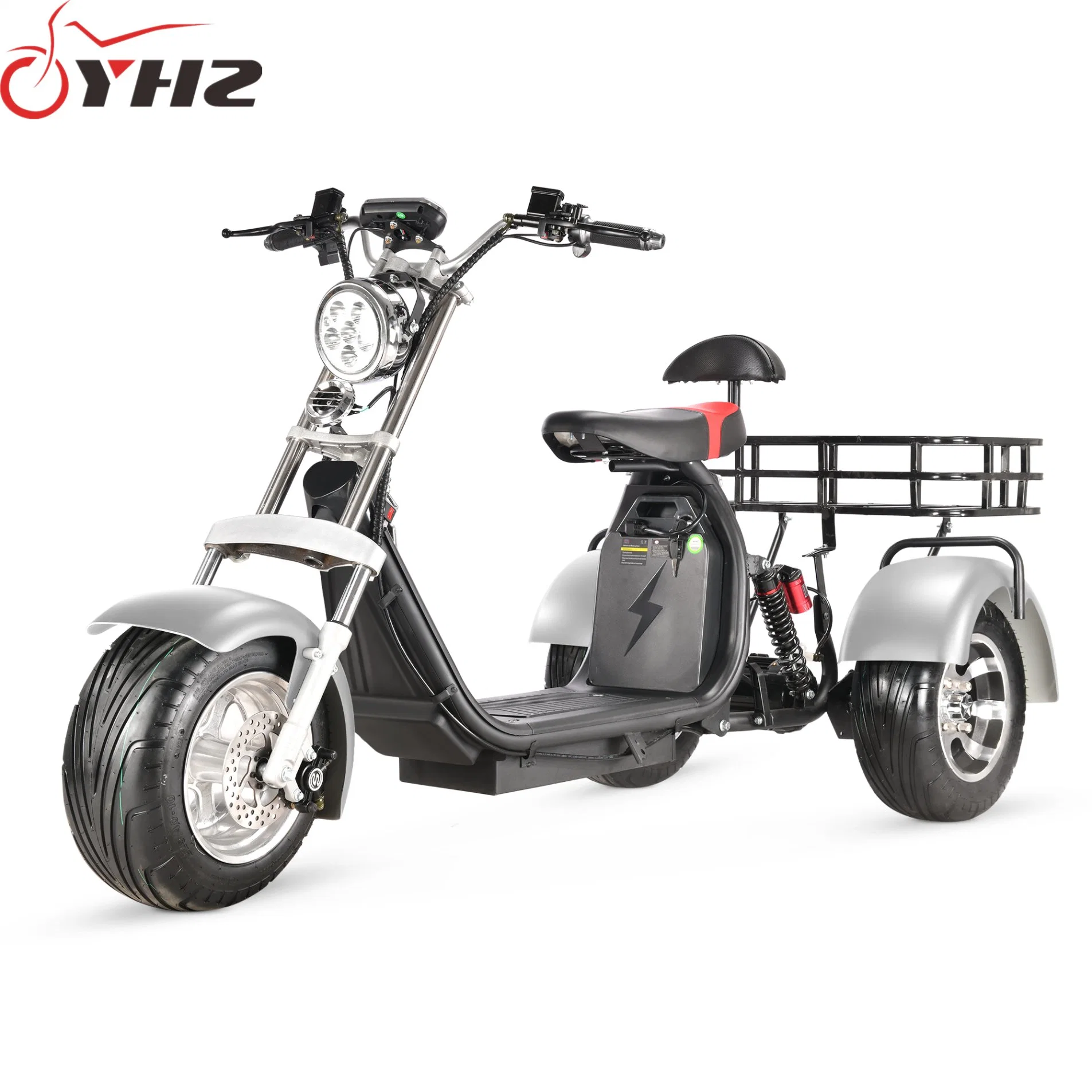 Rear Basket Three Wheels Electric Scooter CE 1500W 2000W 60V Adult Tricycle