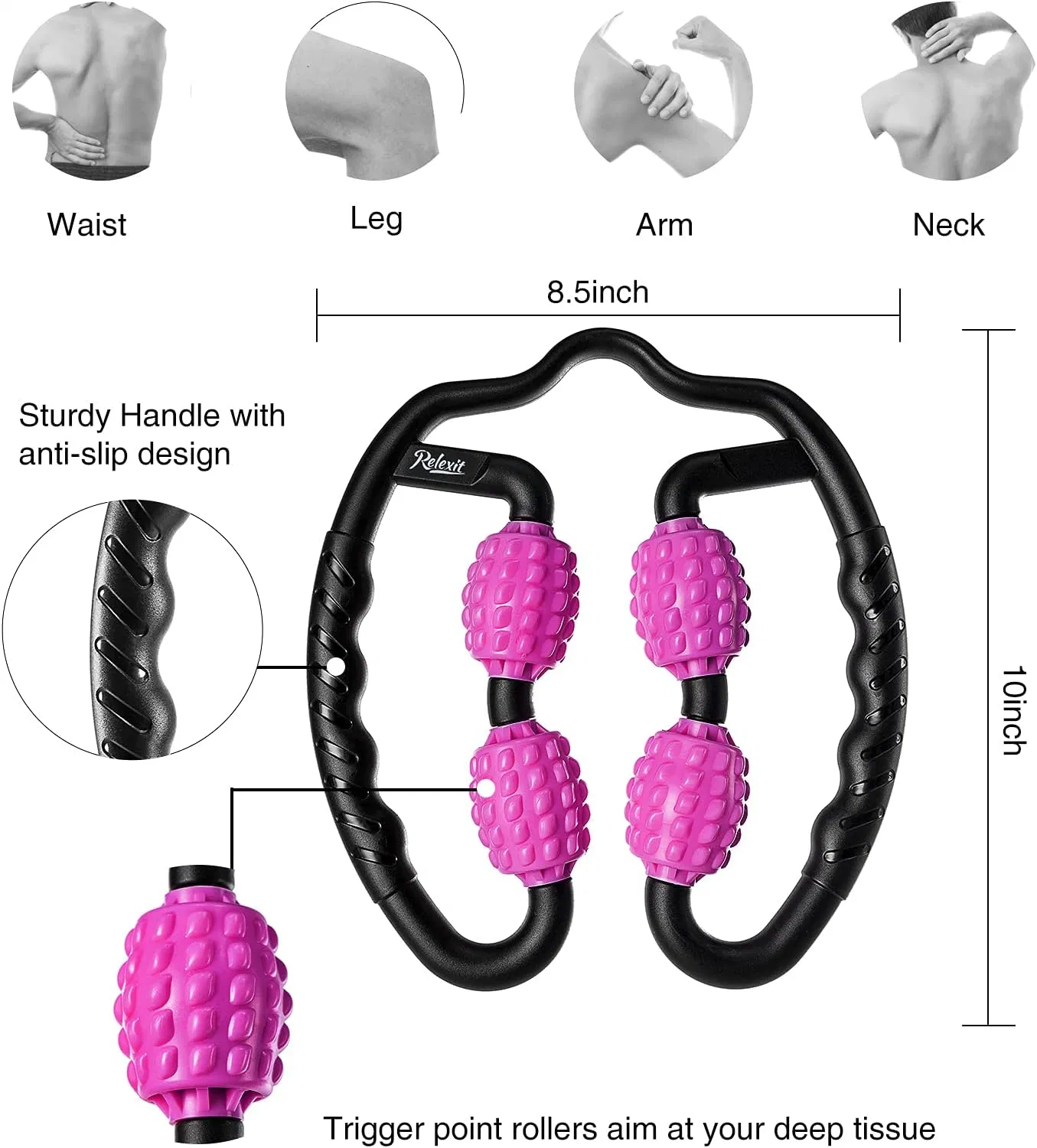 Подарок от Hotelses для физической терапии и упражнений Rose Deep Tissue Массажный инструмент Массаж Ручный пенный мускульный валик