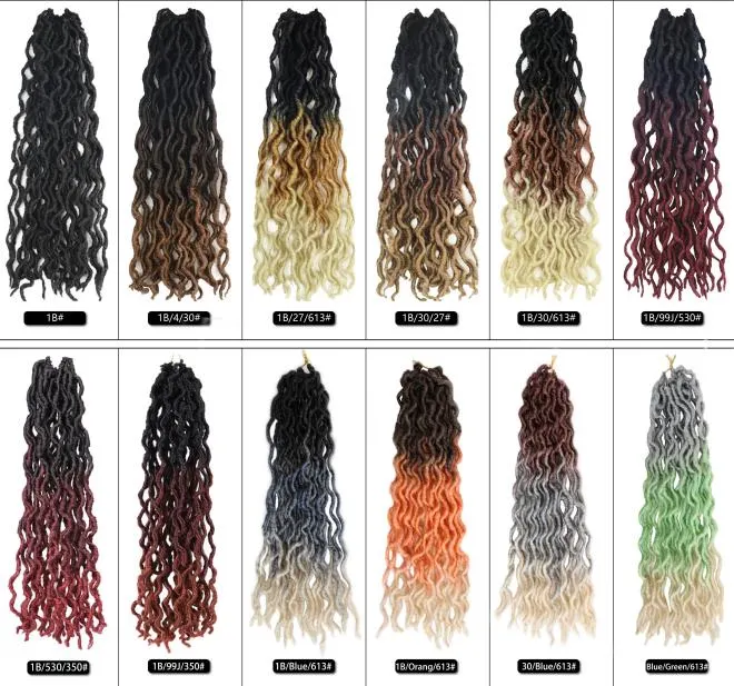 Extension de Tsigane synthétique Locs tresses tresses de cheveux bouclés ondulées Crochet déesse