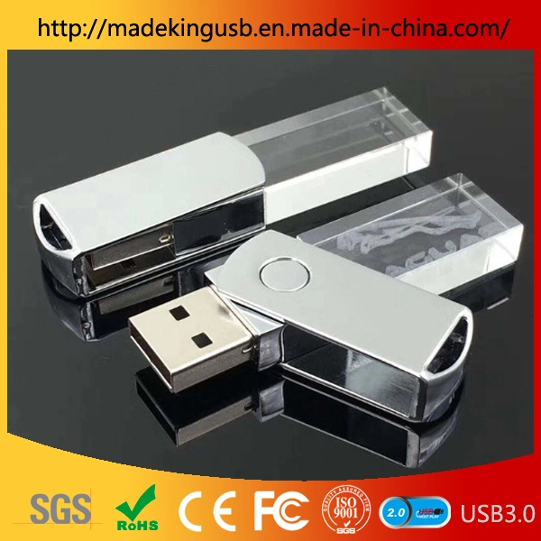 High Quality USB Flash Drive Crystal USB Flash Disk Pen Drive USB3.0/USB2.0 Pen Drive