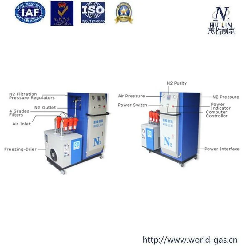 Generador de gas de nitrógeno de PSA para productos alimenticios