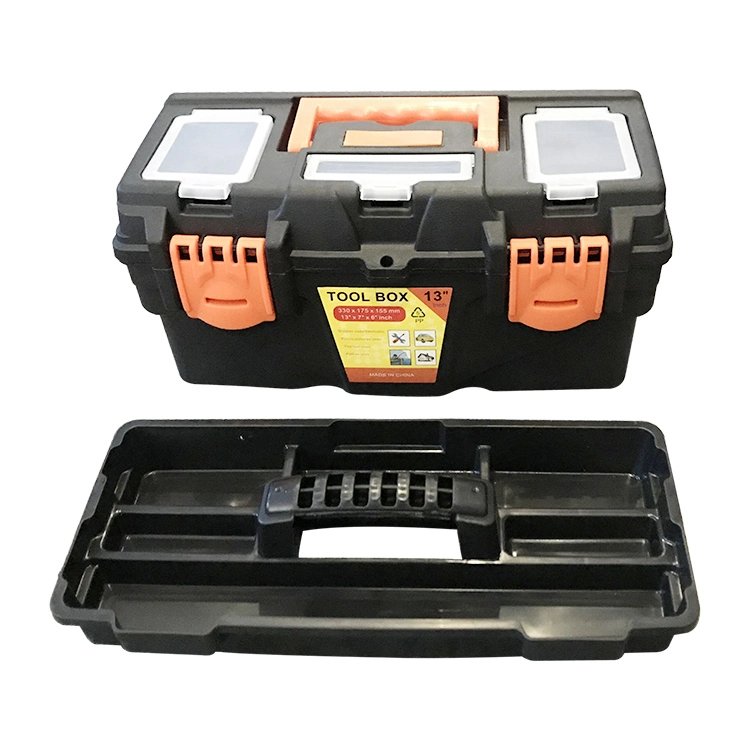 صندوق أدوات الخدمة الشاقة متعدد الوظائف بحجم 13 بوصة أداة المكونات البلاستيكية المنزلية صندوق أدوات صندوق الأدوات مع علبة صندوق أدوات