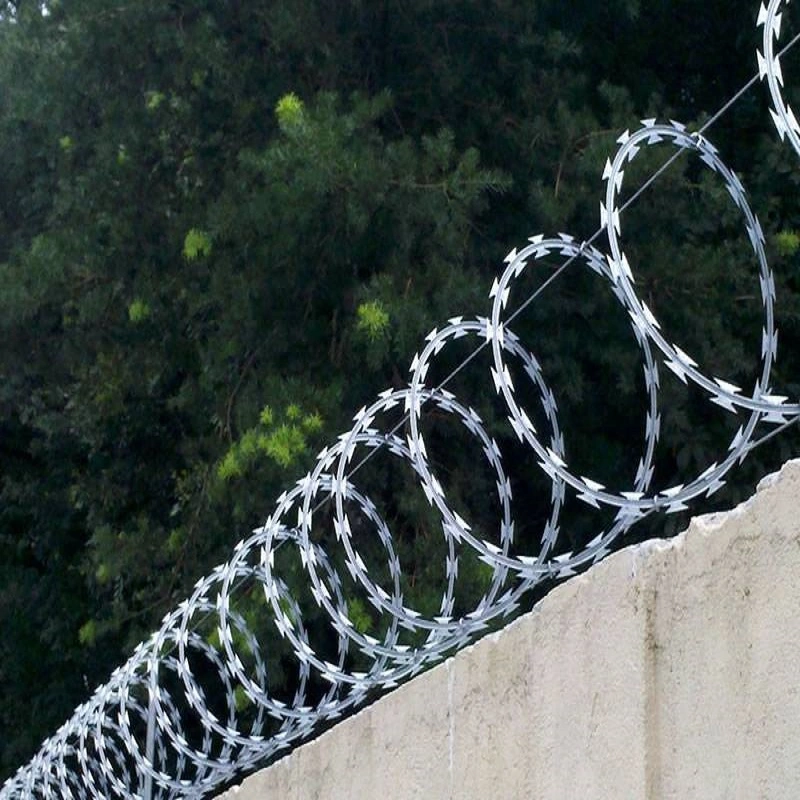 Galvanized Steel Razor Barbed Wire /Galvanized Pretend Razor Barbed Wire Construction Fence Barbed Wire