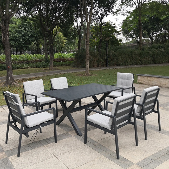 Large Outdoor Table 6 Seater Modern Leisure Outdoor Dining Set Manufacturer Furniture
