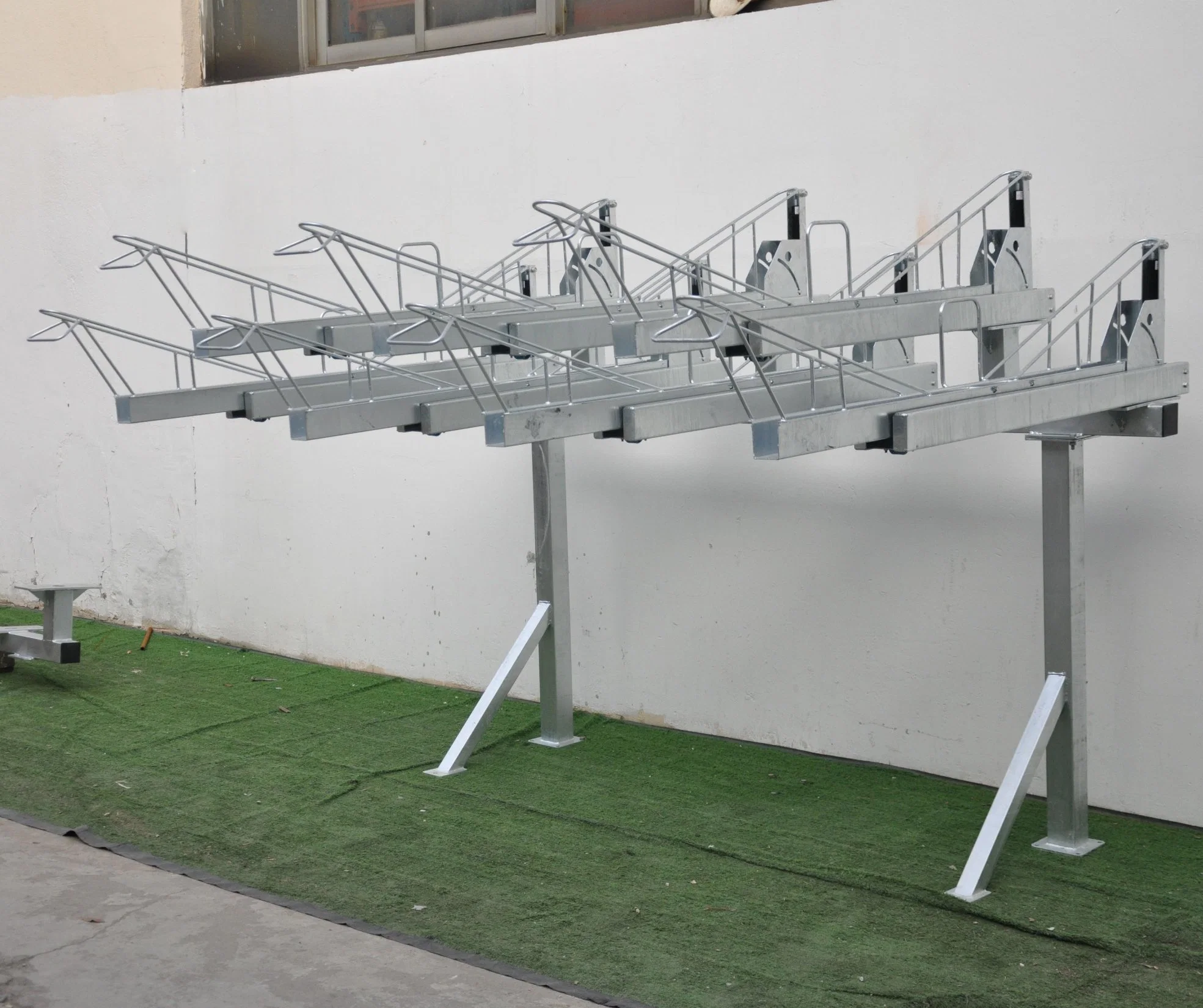 Industrial Outdoor Double Deck Galvanised Bike Storage Stand Holder Price