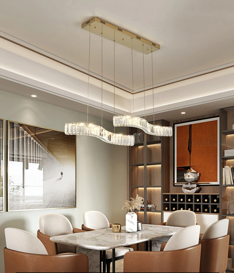 Nordic Lighting Luxury LED Crystal Restaurant Pendant Light Living Room ضوء تزييني