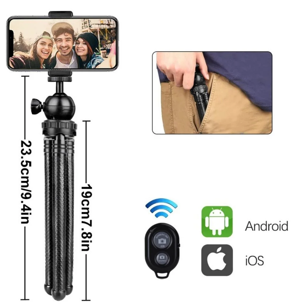 Flexible Tripod with 360degree Rotating Ball Head for Mobile and Smartphone Holder Compatible for DSLR & Gopro Cameras Vlogging Shooting Bl19655