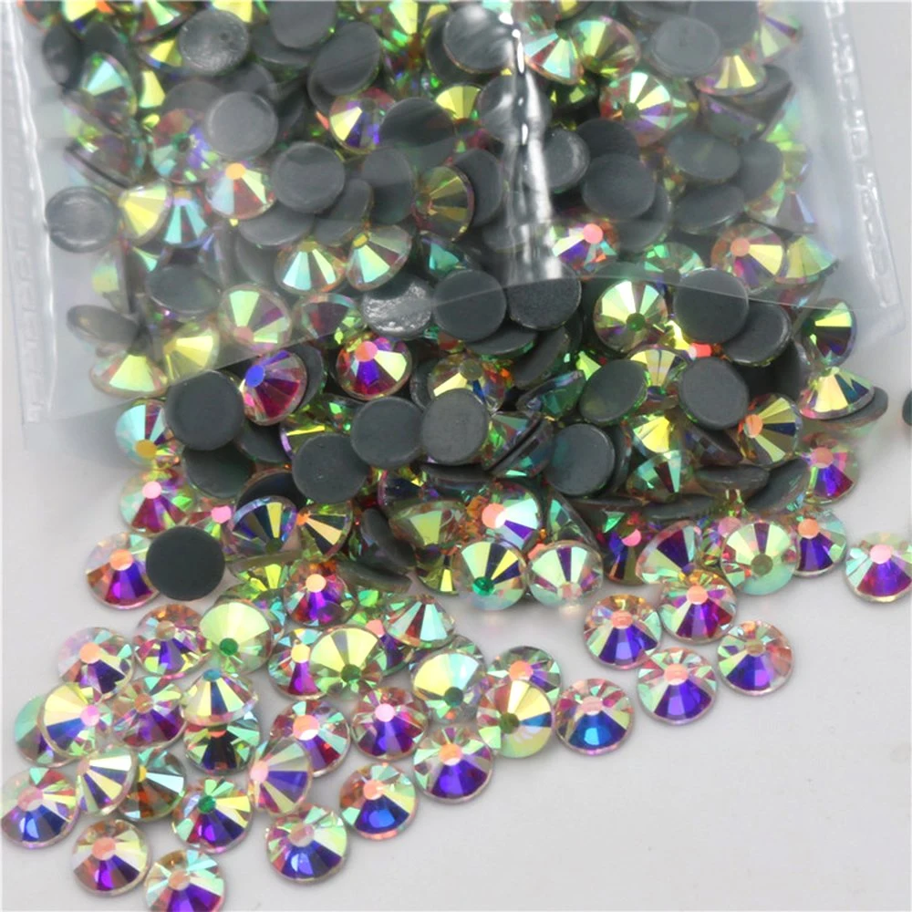 Factory Wholesale/Supplier German Intensive Glue Hotfix Stone Ss3/4/6/8/10/12/16/20 Glass Crystal Ab Hotfix Rhinestones for Wedding Dress