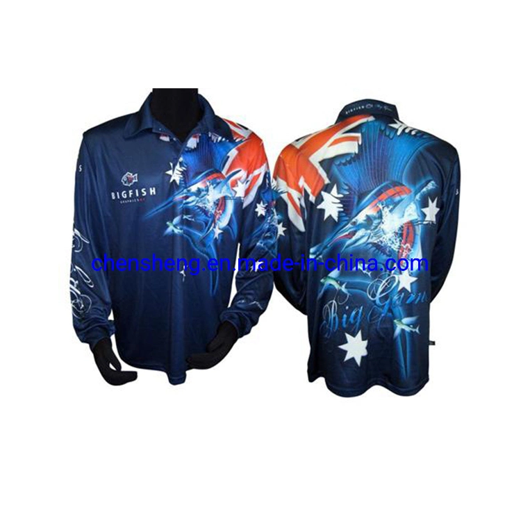 Professional Sublimation Custom Made Fishing Jersey, Long Sleeve Fishing Shirts