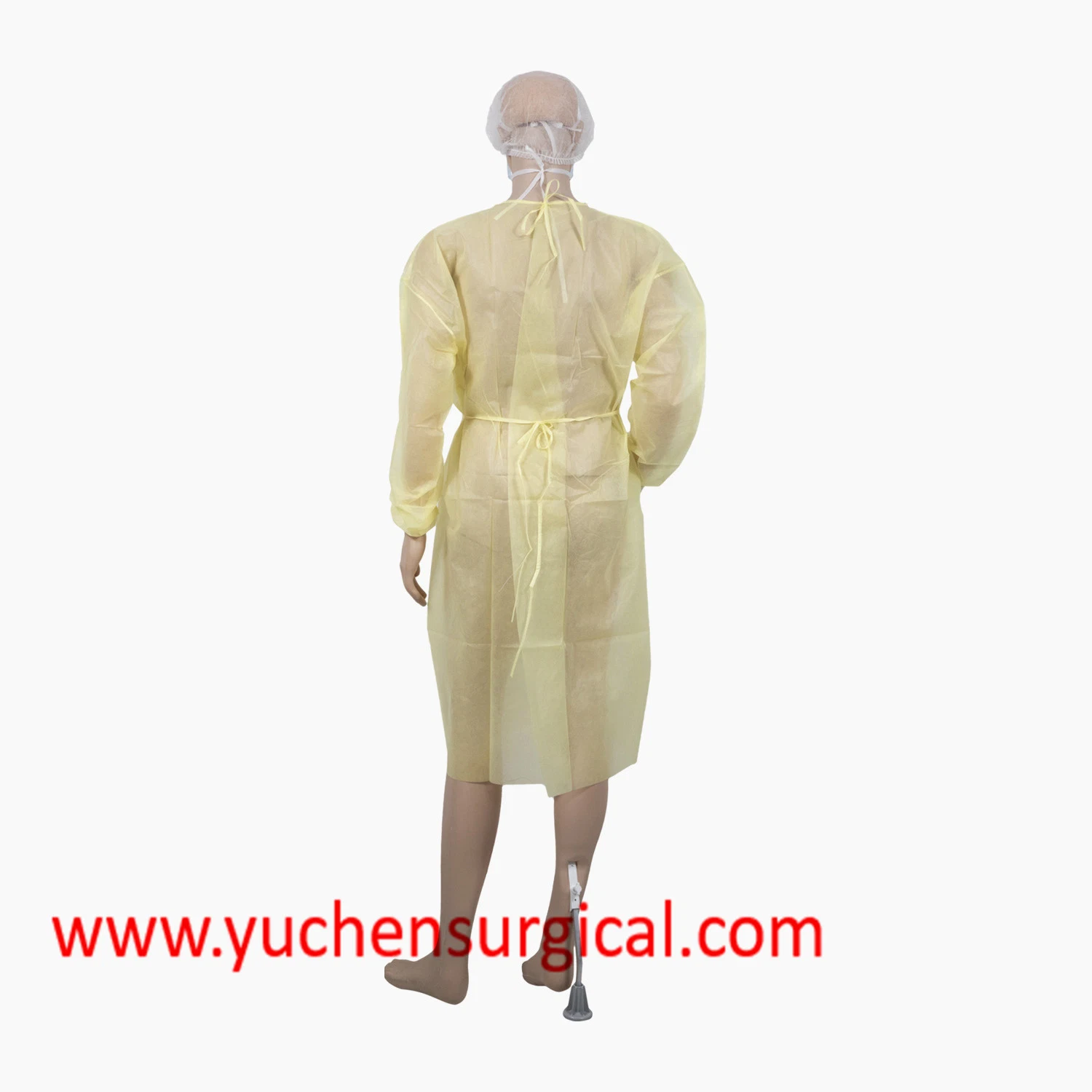 Medical Non Sterile SMS/PP Non-Woven Surgical Isolation Gown Knitted Cuff 115X137cm