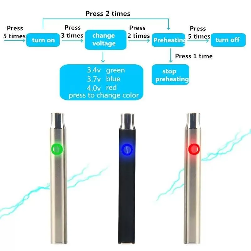 بطارية Vap Max عالية الجودة 510 (بطارية VV 350 مللي أمبير/ساعة، خرطوشة TH205، شاحن USB)