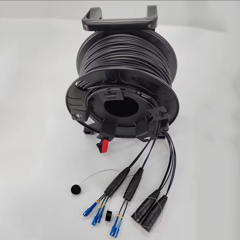 Bobina automática de plástico metálico para cabo de fibra tática Armored Cabo óptico