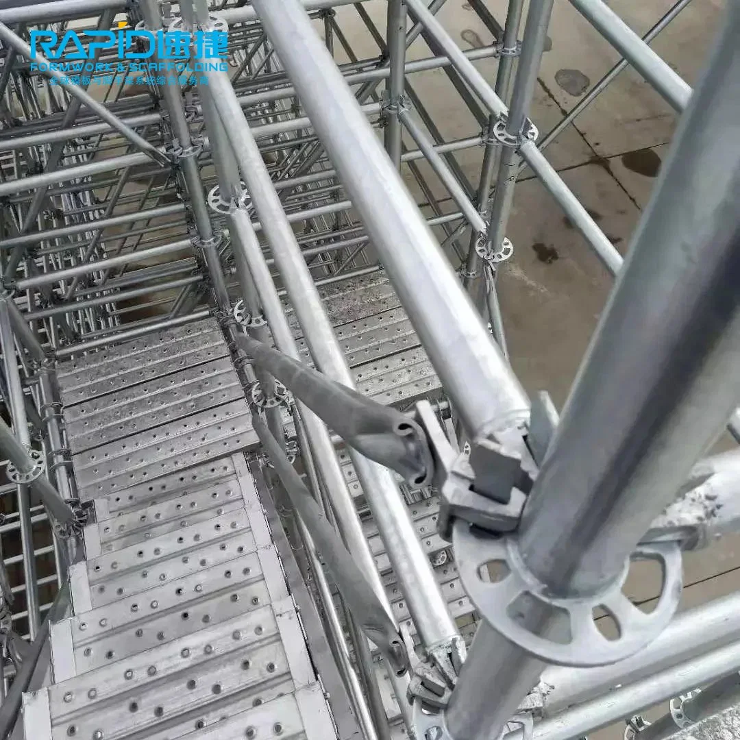 5% de descuento Construcción Galvanizado aluminio capa Ringlock sistema de andamiaje Metal Metarial para el rendimiento de los puentes de construcción Precio de andamiaje de andamiaje para la venta