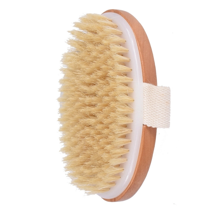 Wholesale/Supplier High quality/High cost performance Bamboo Wooden Handle Dry Skin Silicone Bath Body Brush Beech Wood Boar Bristles Bath Brush for Women