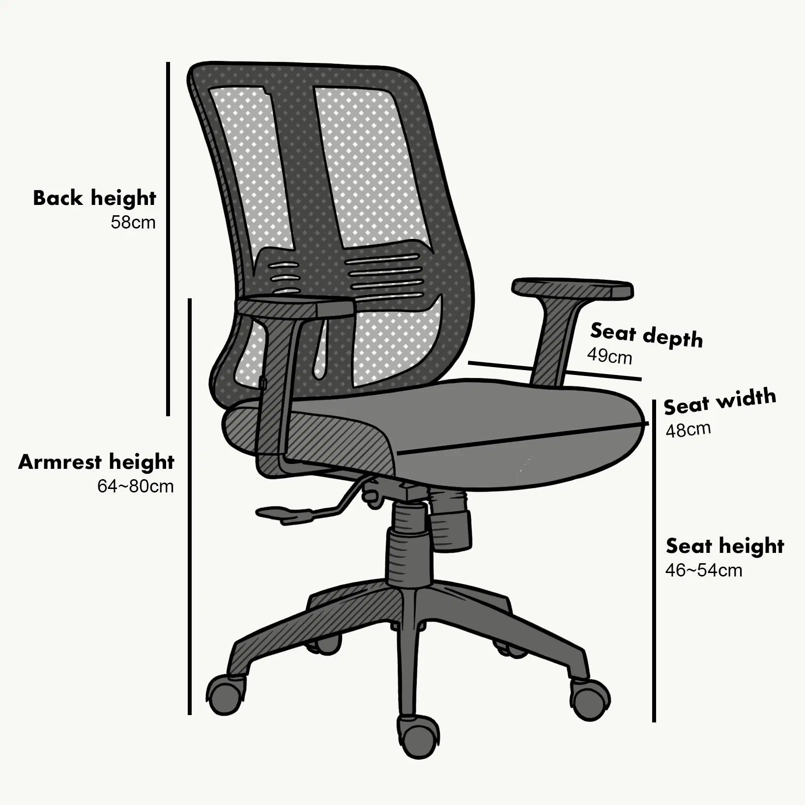 Ergonomic Office Kneeling Chair Back Executive Office Swivel Desk Chair