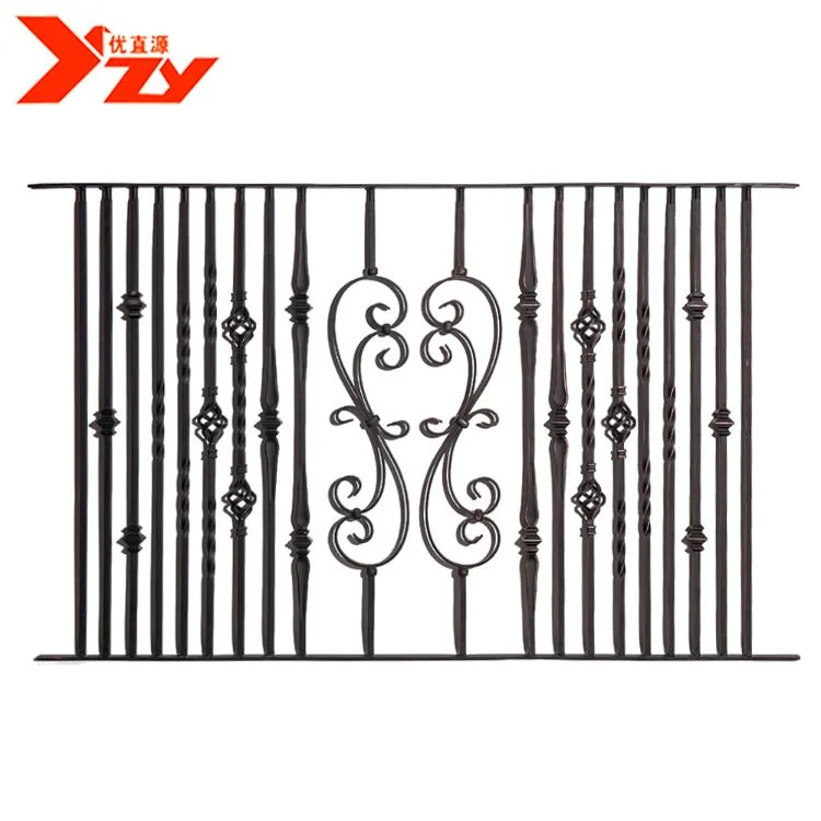 Satin Black Hammered Iron Balusters Solid Wrought Iron Stair Parts