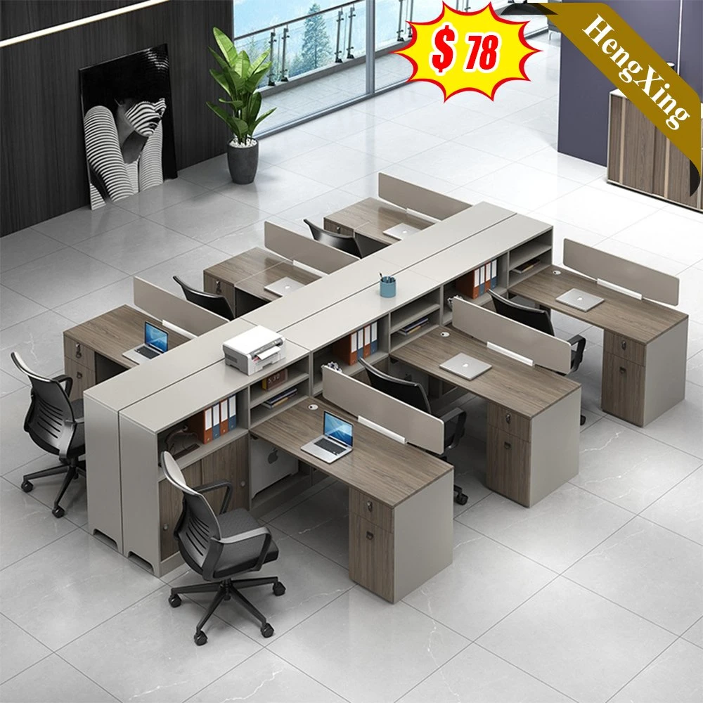 Hot Sale Office Furniture Melamine Wood Storage Office Partition 8 People Workstation