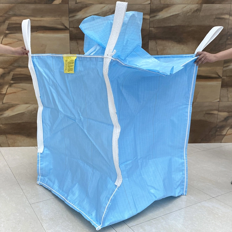 UV Resistance Coated Type D FIBC Static Protective Big Bag with Blue Highlight Yarns