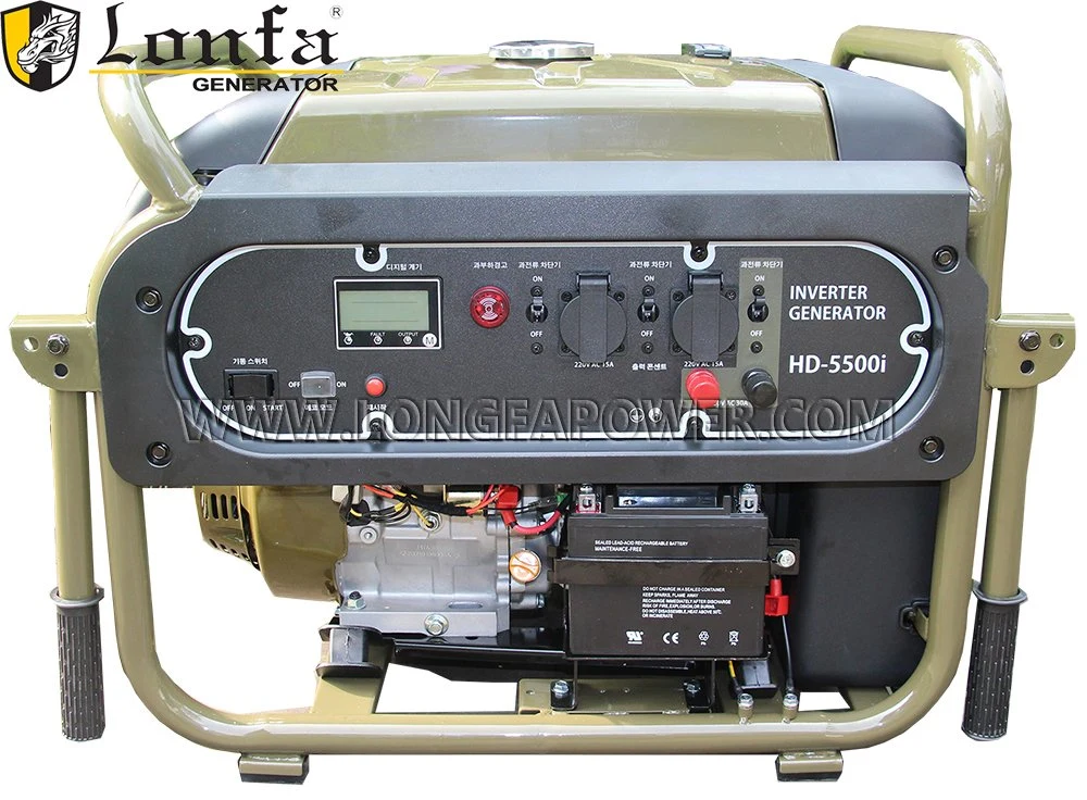 6,5kw 7,0kVA 16HP Motor militar sin escobillas resistente al frío Gx420 portátil silencioso Generador de gasolina con inversor