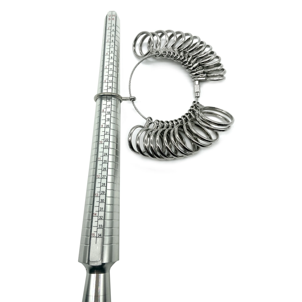 Metal Ring Sizer Stick Us/EU/Jp/HK Finger Measure Tool Gauge Finger Rubber Hammer Jewelry Set