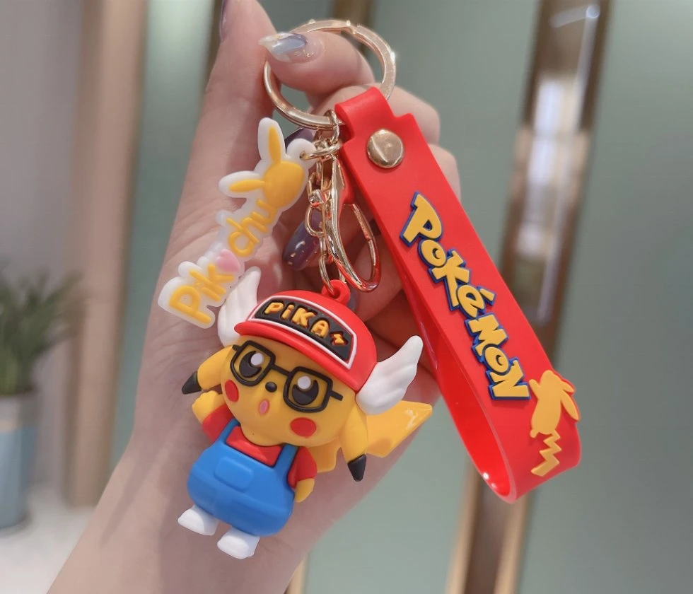 Hot Selling Anime Figure Souvenir 3D Pikachu Pokemon Character Keychain