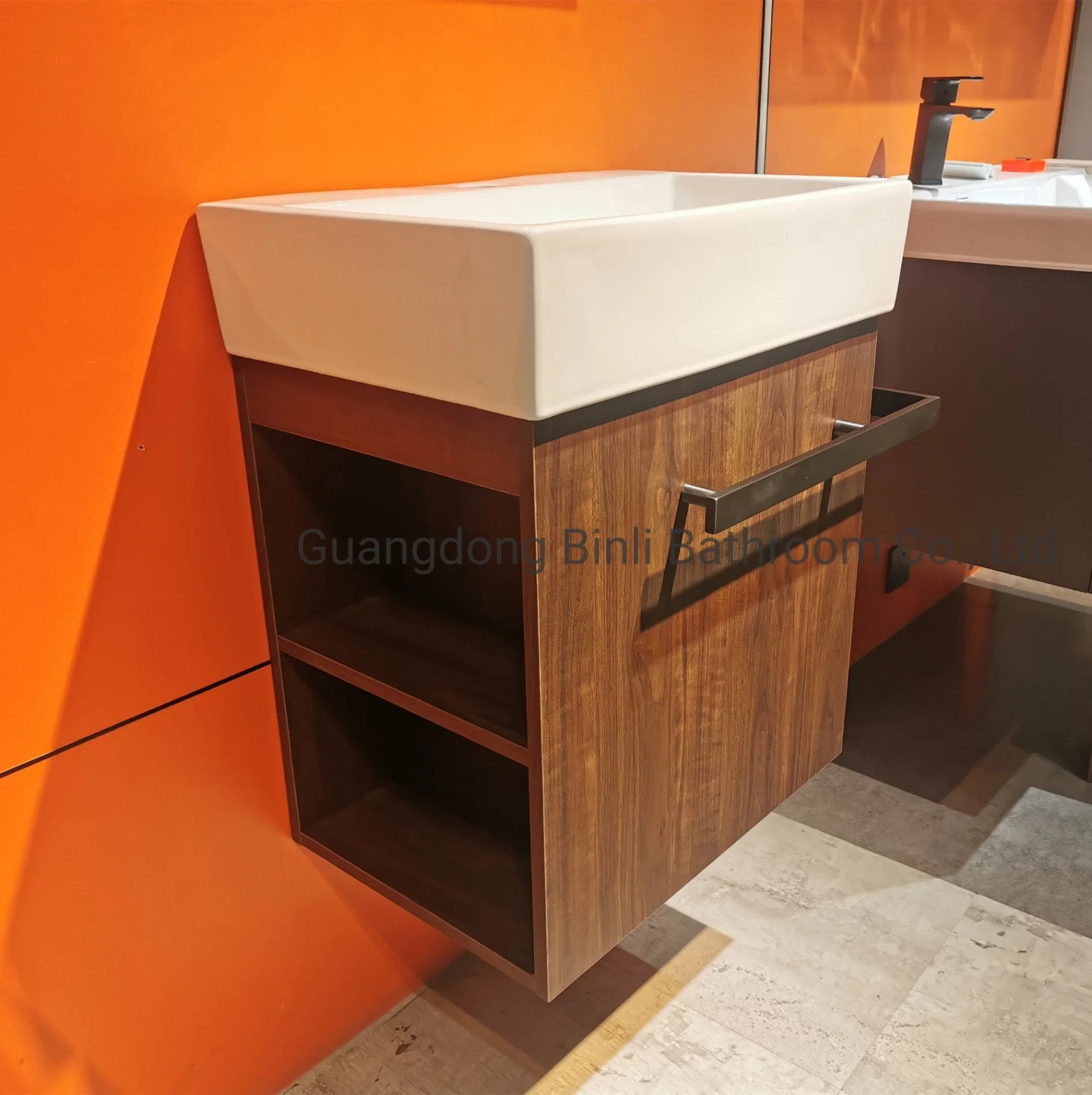 500mm Wall Mounted Small Plywood Bathroom Vanity Cabinet with Mirror Cabinet Single Art Basin