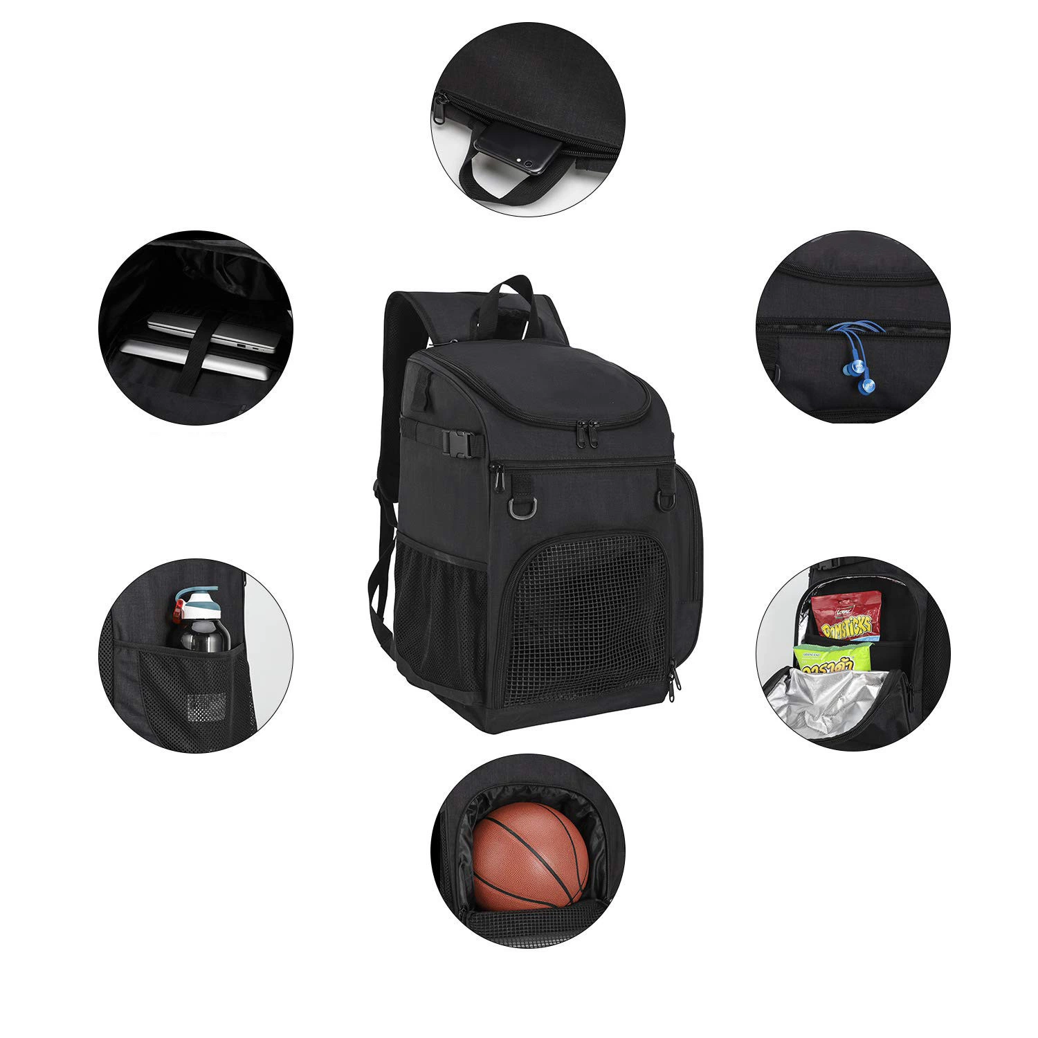 Double Shoulder Outdoor Sports Basketball Football Fitness Storage Bag Pack Backpack (CY3739)