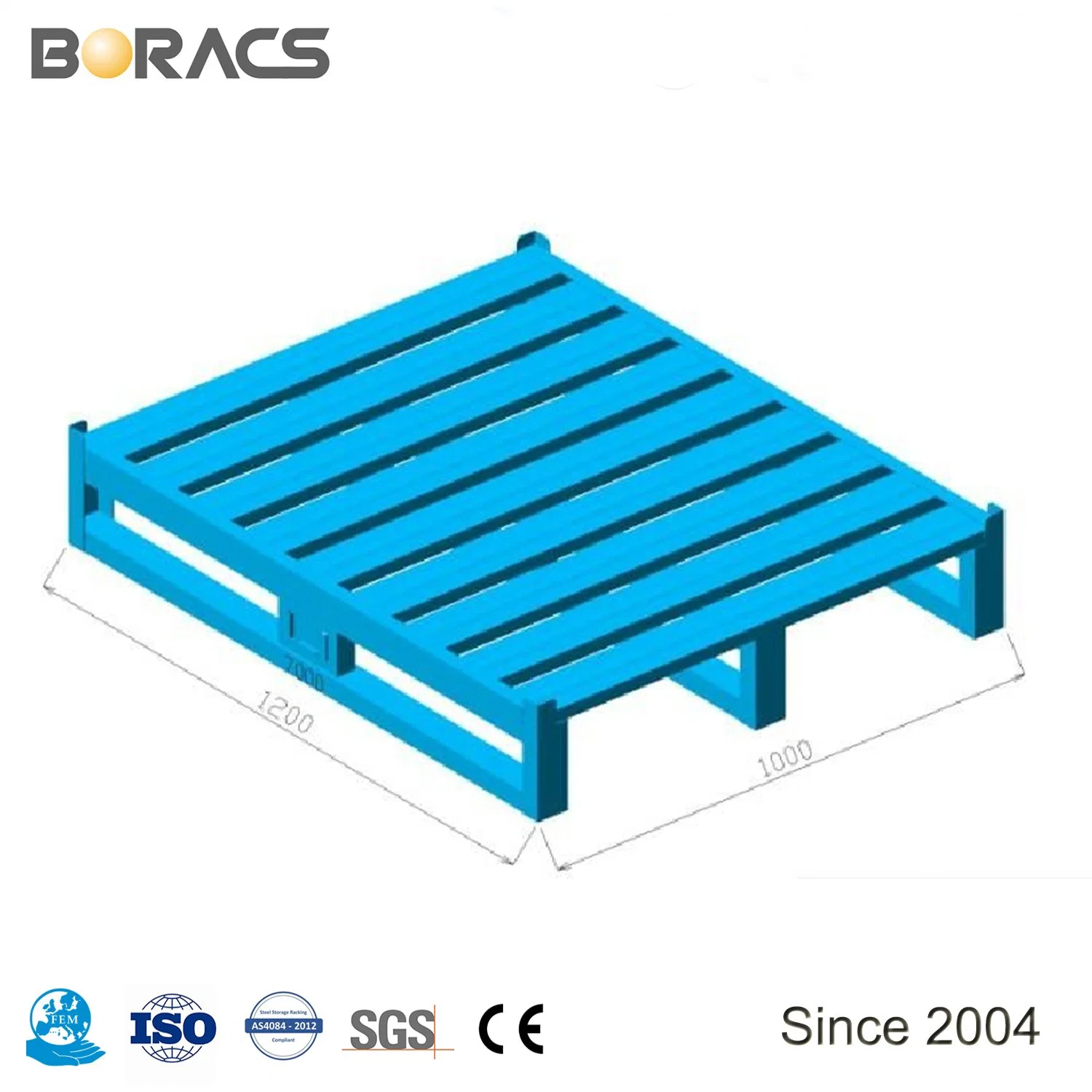 Durable Warehouse Nestable Stacking Pallet Heavy Duty Rack Warehouse Steel Pallet Rack Steel Pallet