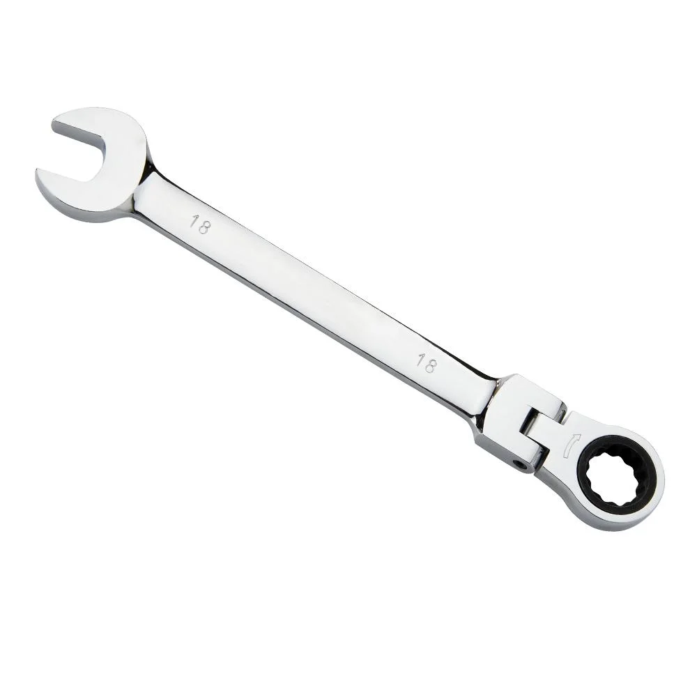 Fix-Head Gear Spanner and Flex-Head Ratcheting Combination Wrench