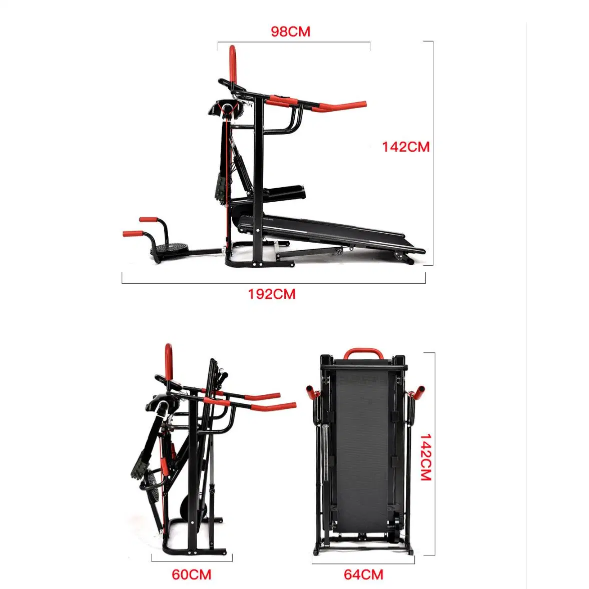 Casa Use pequeño molino plegable Multi-function Fitness Equipment funcionamiento silencioso Mecánica