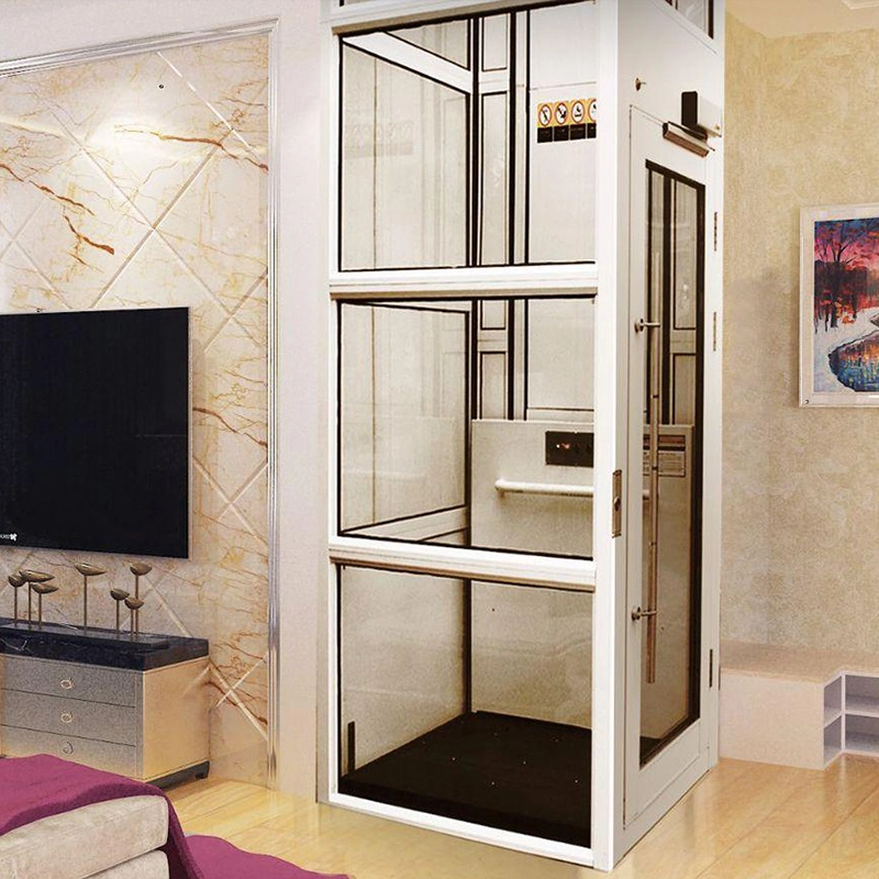 12m 500kg Stainless Steel Mirror Home Panoramic 6 Person Passenger Elevator for Us