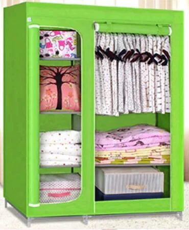 Fabric Canvas Clothes Storage Wardrobe Cupboard Shelves (FW-05)