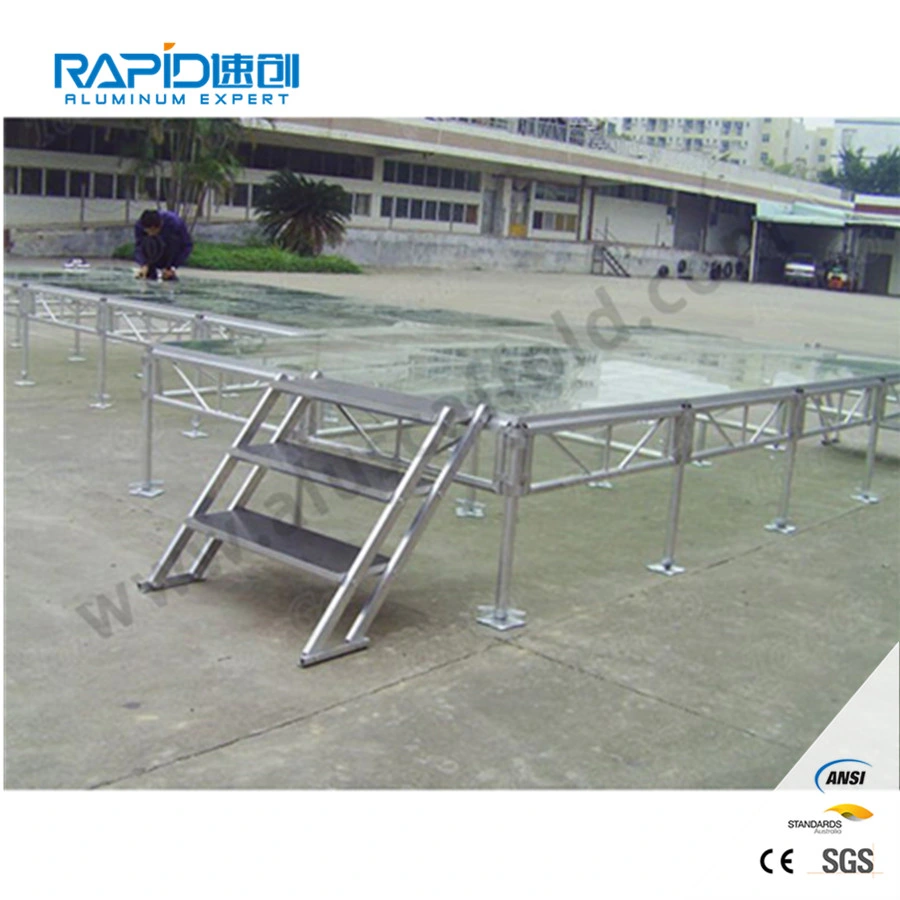 Aluminum Portable Outdoor Event Glass Exhibition Display Concert Acrylic Stage