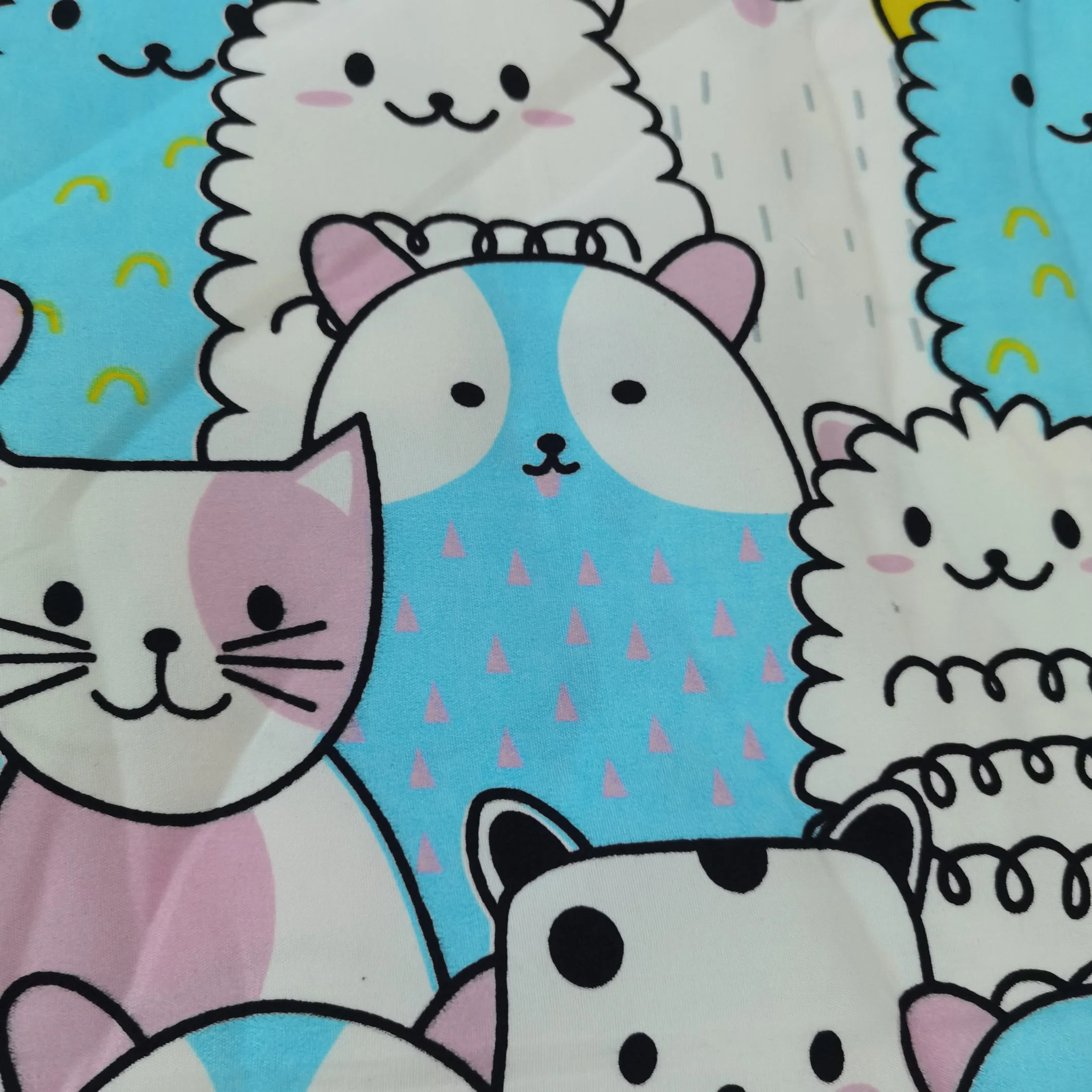 Animaux dessins tissu imprimé pour enfants linge de lit polyester textile
