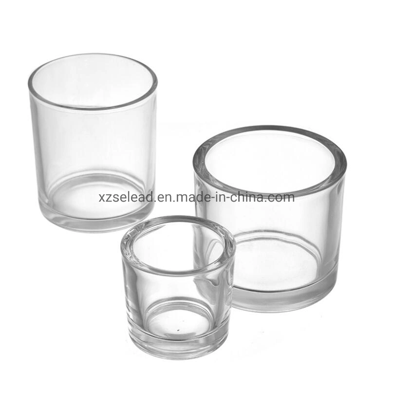 Hot Sale Glass Candle Holder Glass Candle Jar with Lid