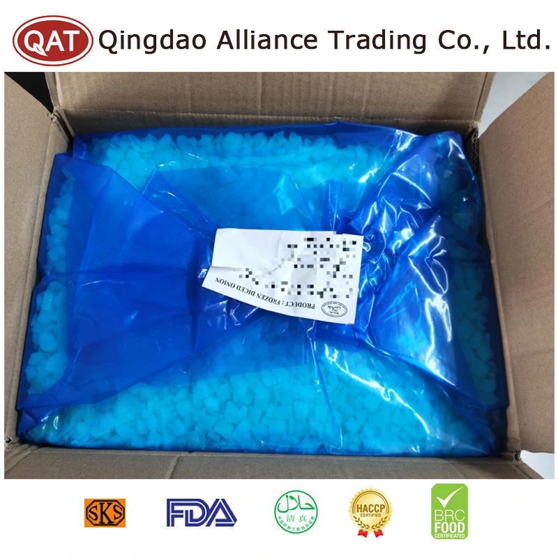 Grau a cebola pelado IQF 10*10mm ou 6*6 mm pedaço de cebola pelados congelados em cubos para exportar