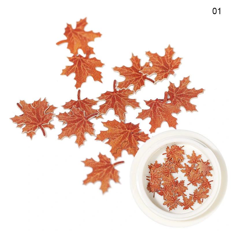 La pâte de bois flocons pour ongles nail art artisanal de bricolage de flocon d'érable paillettes Maple Leaf Flocons d'ongles