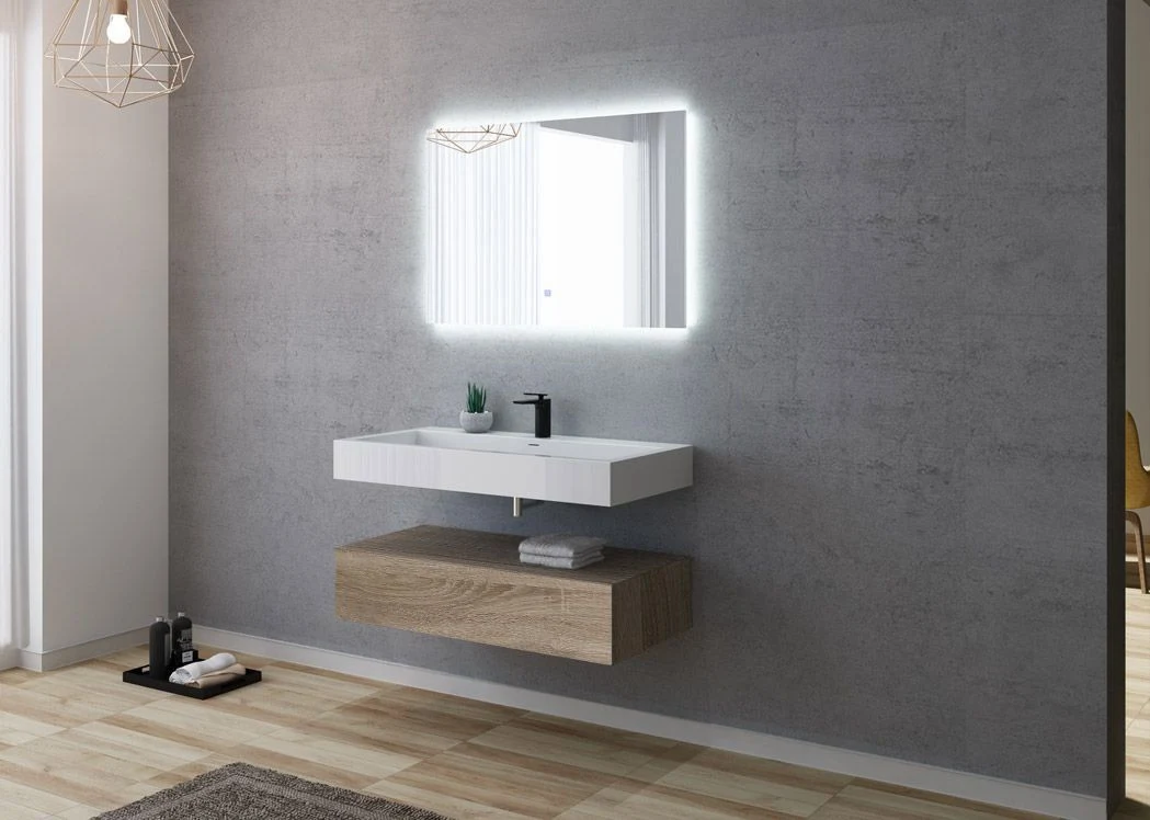 100cm Wall Hung Bathroom Furniture Set with Single Washbasin