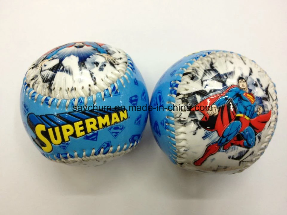 Diseño de Logotipo personalizado Foto estándar de PVC pelota de béisbol impreso PU