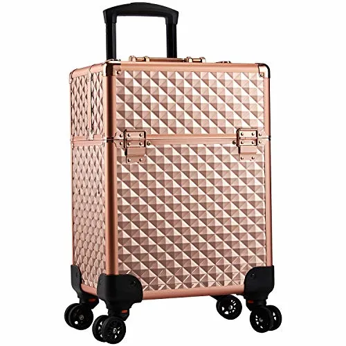 Rolling Aluminum Trolley Makeup Beauty Cosmetic Tool Case