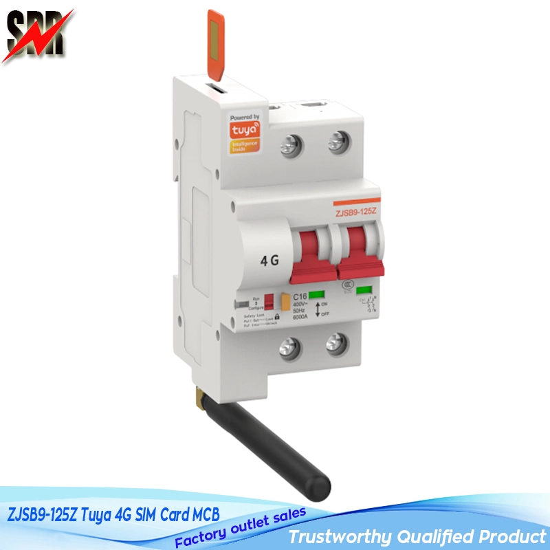 Zjsb9-125z Series Tuya/WiFi/Zigbee 4G SIM Card Smart Mini Circuit Breakers, Tuya/WiFi/Zigbee 4G Smart MCB, Tuya 4G Cat1 Iot Intelligent Circuit Breaker