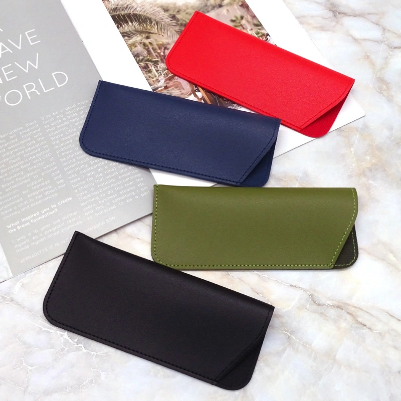 2023 New Arrival Custom Wholesale/Supplier Drawer Box Dustproof Luxury Packaging Slant Pocket Bag PU Leather Sunglasses Suede Lining Brand Designer Eyeglasses Case