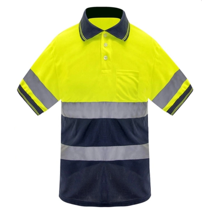 OEM Custom High Visibility Men&prime; S Short or Long Sleeve Bird Eye Polo T Shirts Reflective Work Shirt