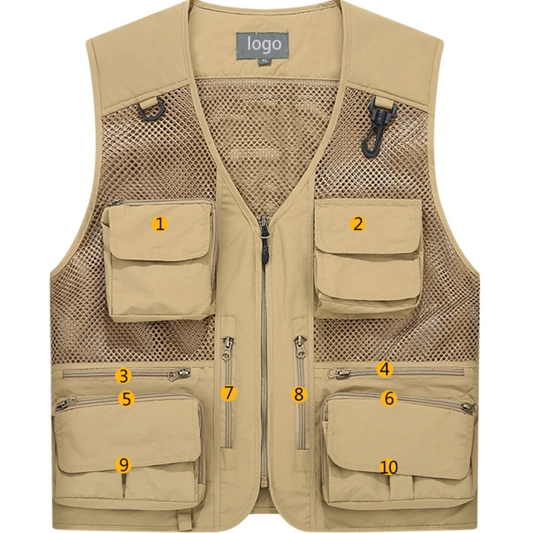 Wholesale/Supplier Custom Large Size Men's Photographer Fishing More Pocket Vest