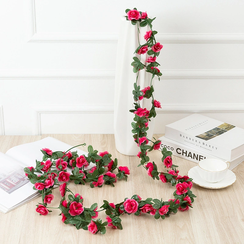 7.6 FT (Total) Artificial Flowers Garland Flower Rose Vine Hanging Plant Lifelike Silk Decorative for Wedding Arch Garden Wall Home Party Hotel Office